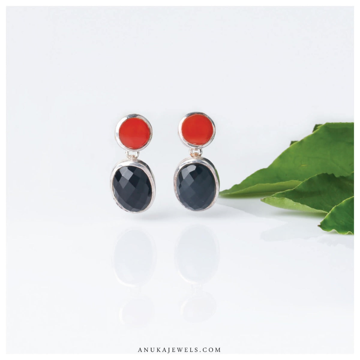 carnelian silver earrings