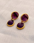 Amethyst Gold Plated Silver Earrings