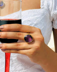 Amethyst Love Ring in Gold Plated Silver 925
