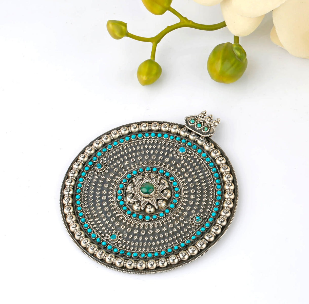 silver pendant, antique pendant, sterling silver pendant, oxidised pendant, buy pendants online, large pendants