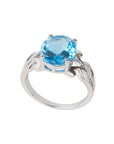 Handmade Blue Topaz Gemstone Silver 925 Ring for Women 
