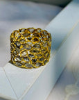 Bold Statement Gold Ring Silver 925 for Party Wear