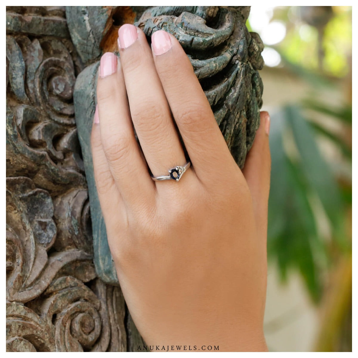 sapphire ring, silver ring, sterling silver ring, buy sapphire ring, sapphire jewelry, blue ring, diamond ring, sapphire & diamond ring
Silver 925 Blue Sapphire & Diamond Ring