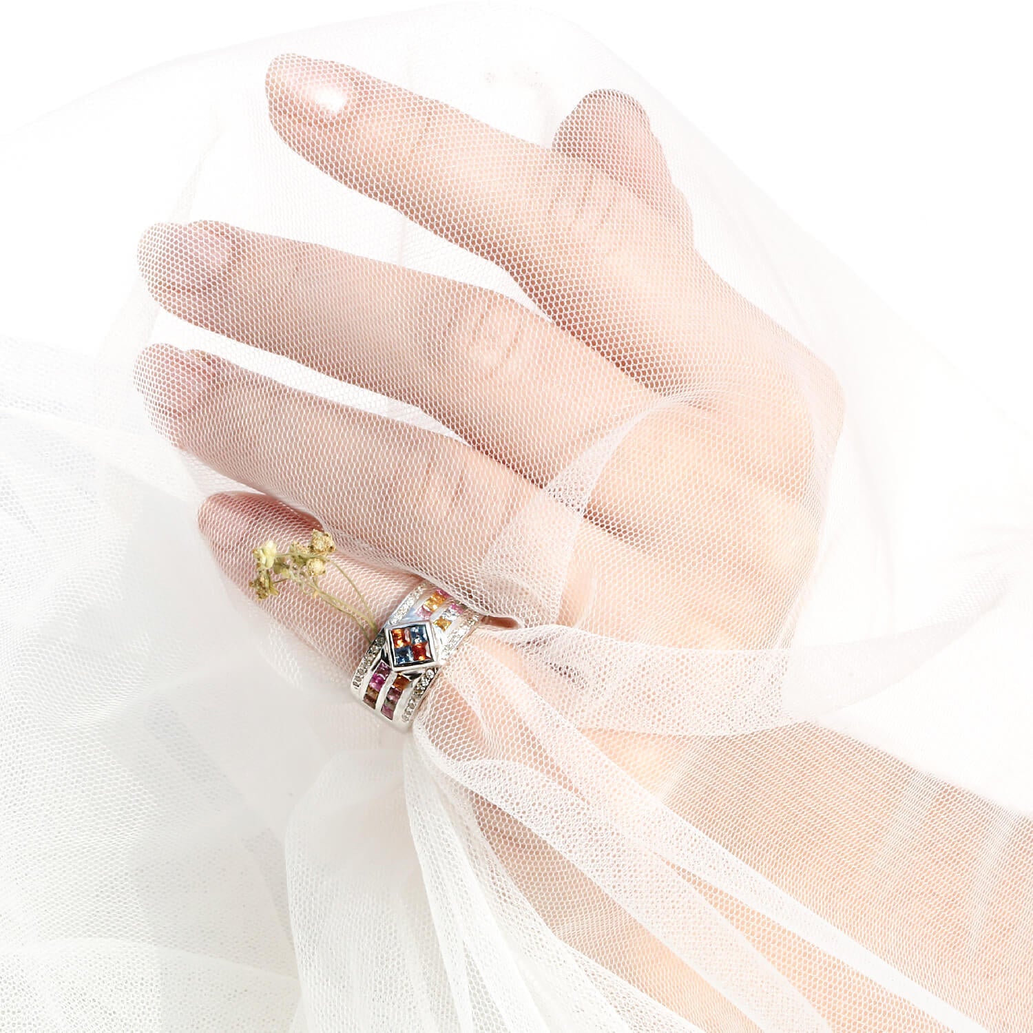 Colorful Gemstone Silver Ring for Women Fashion Jewelry