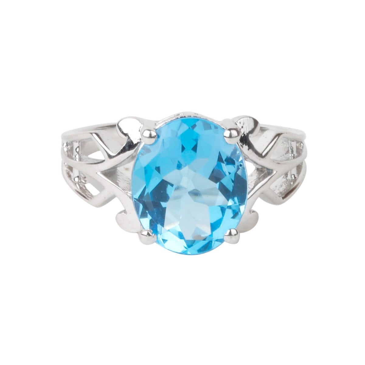 Elegant Blue Topaz Handmade Ring