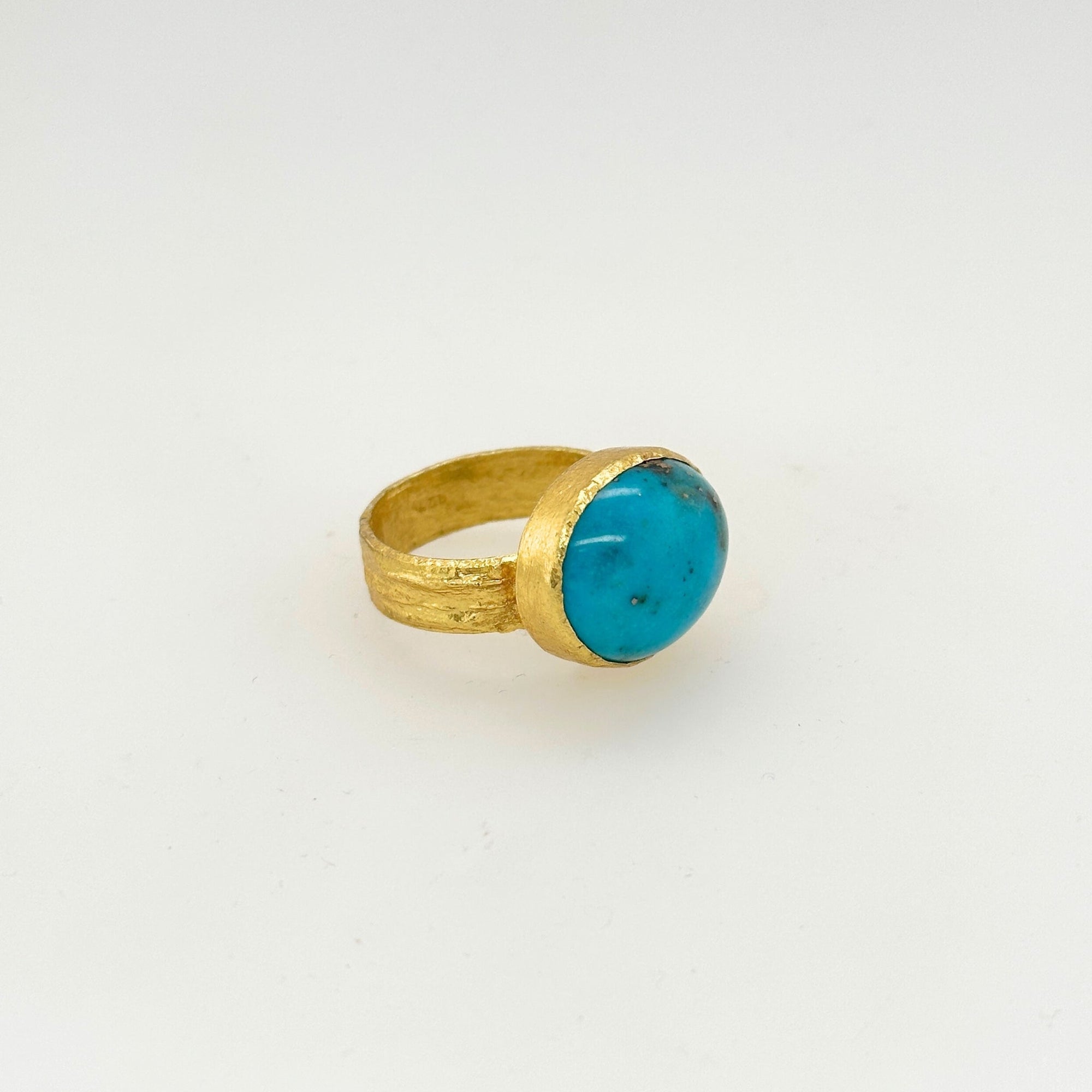 Gold plated 925 silver turquoise ring