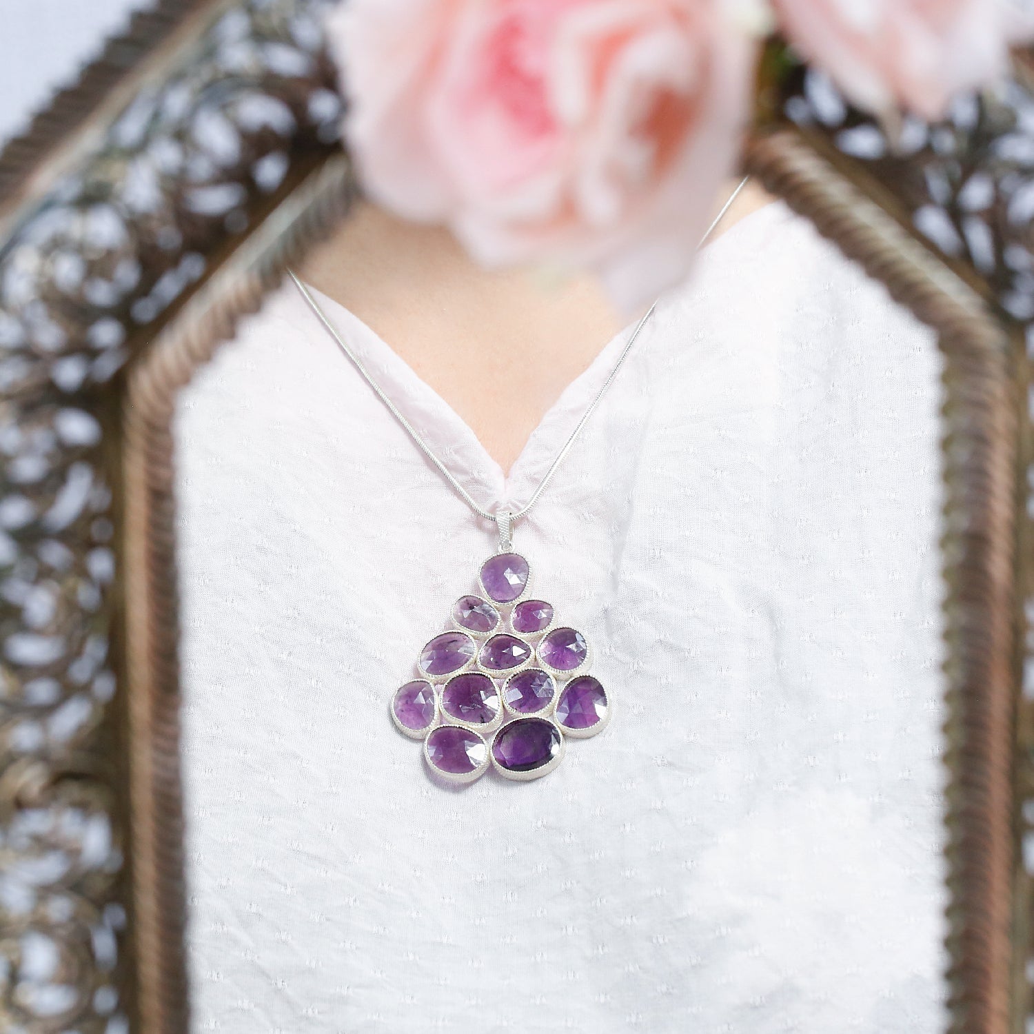 Gemstone Amethyst Silver 925 Pendant