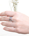 Multi sapphire and diamond studded ring
