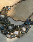 Natural labradorite 925 silver necklace for women