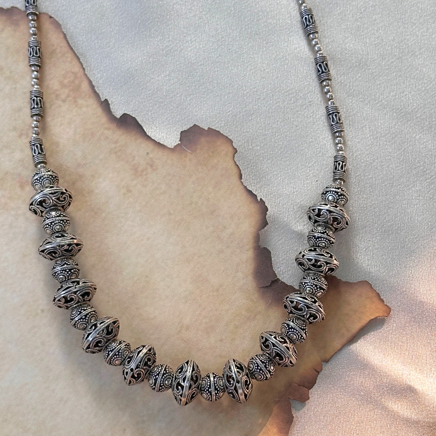 Silver Jewelry, Silver Necklace, Intricate design necklace, Traditional Necklace 
