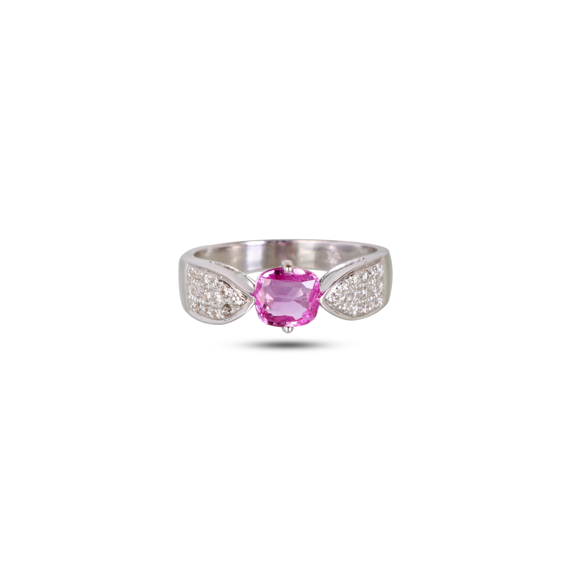 Pink Sapphire Diamond Ring
