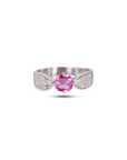 Pink Sapphire Diamond Ring