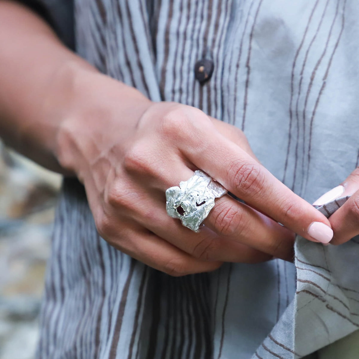 Pink Tourmaline Festive Silver 925 Ring