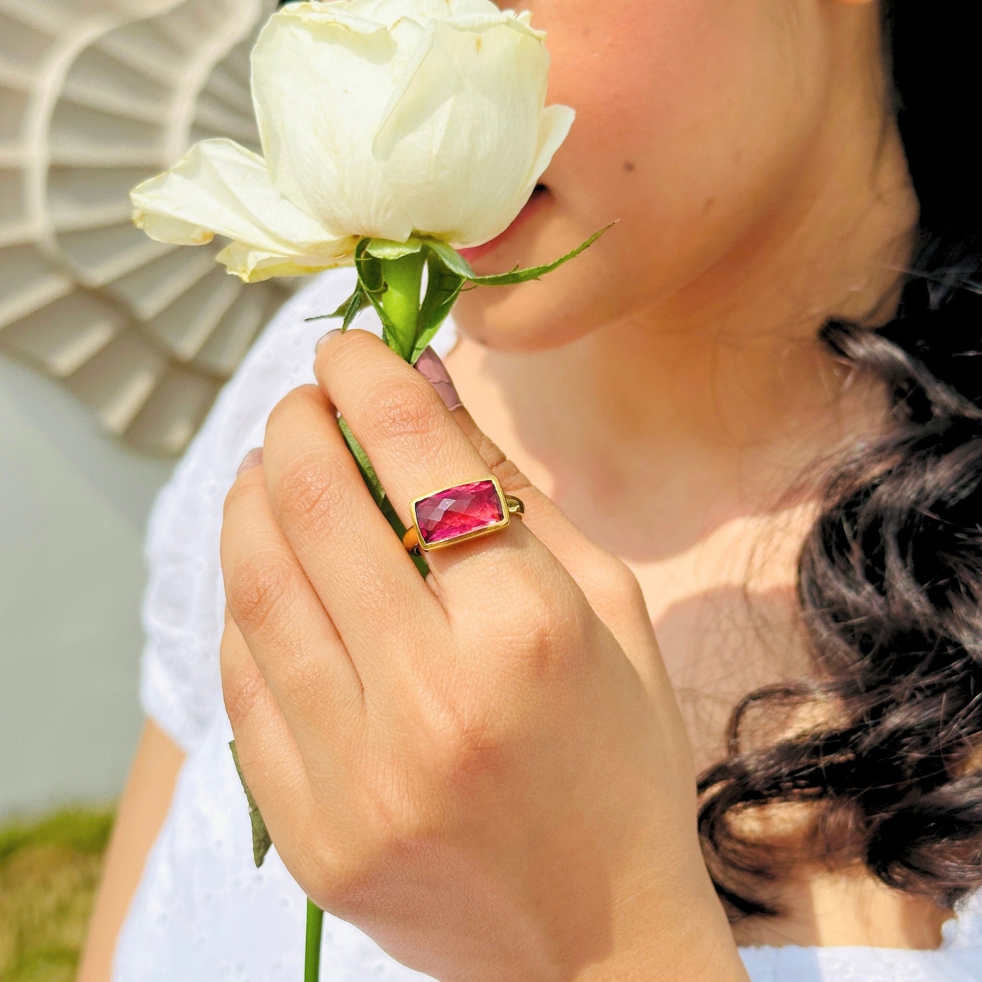 Handmade Pink Tourmaline Jewelry Ring