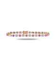 Rose gold alternating pink sapphire and emerald cut diamond tennis bracelet 