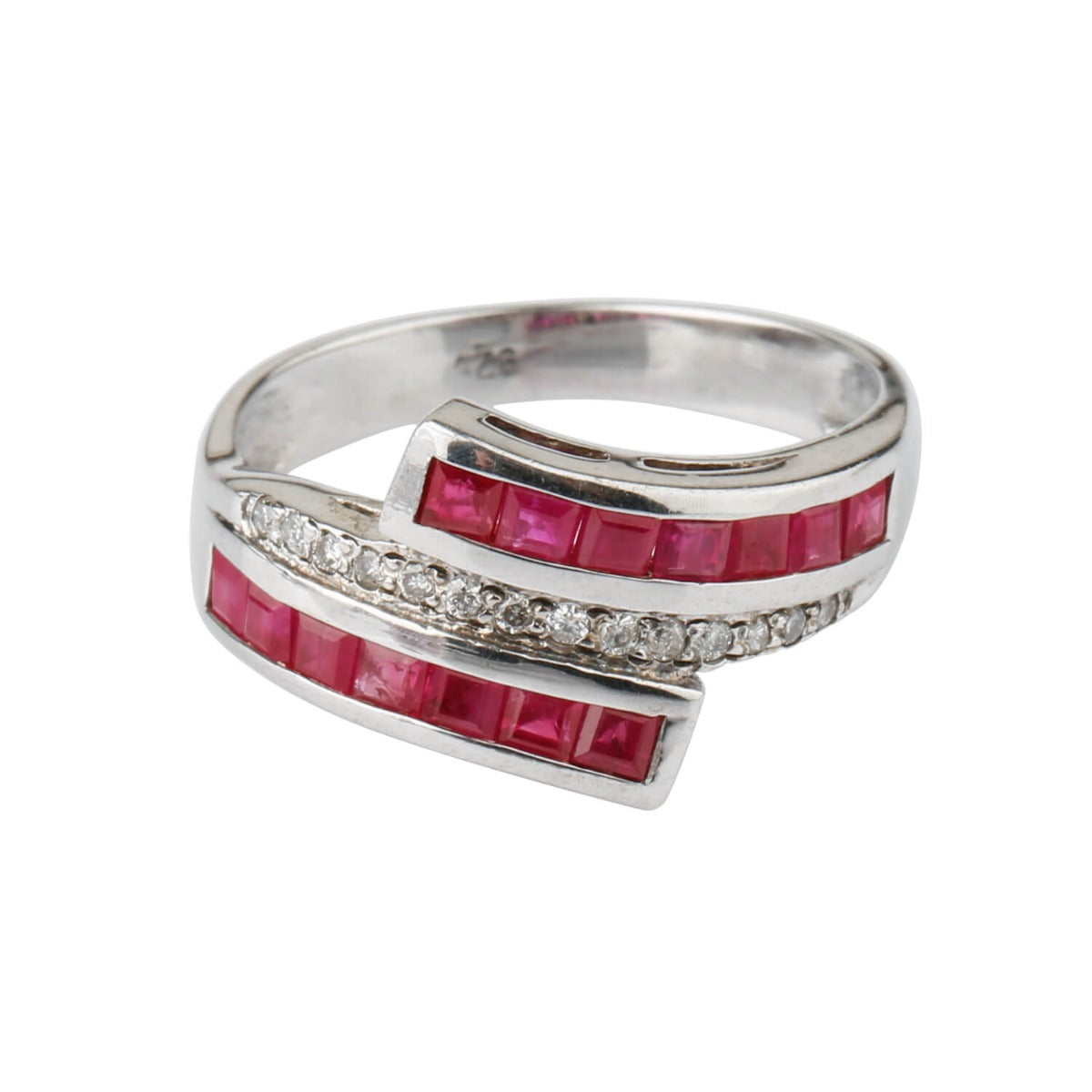 Ruby and Diamond Silver 925 Ring