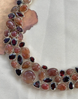 Semi-precious garnet silver 925 necklace