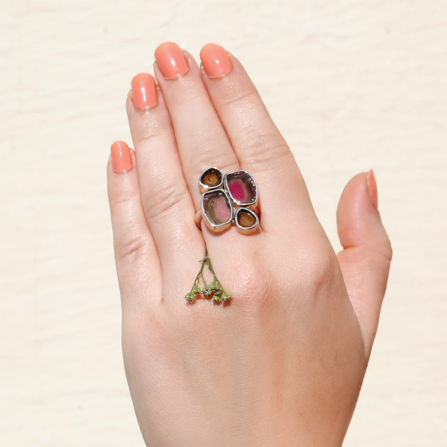 Natural Tourmaline Ring in 925 Silver Premium