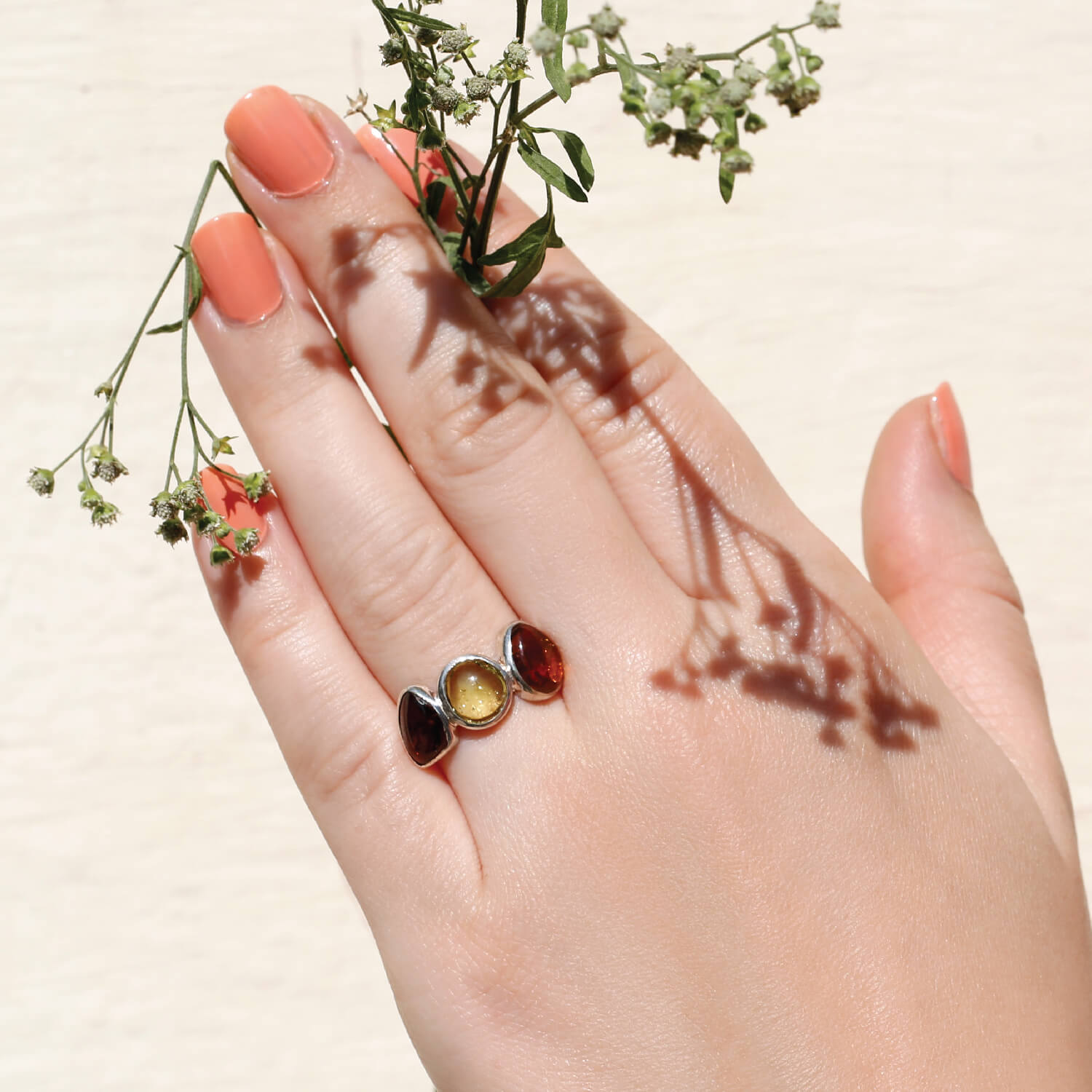 Natural tourmaline gemstone ring in sterling silver