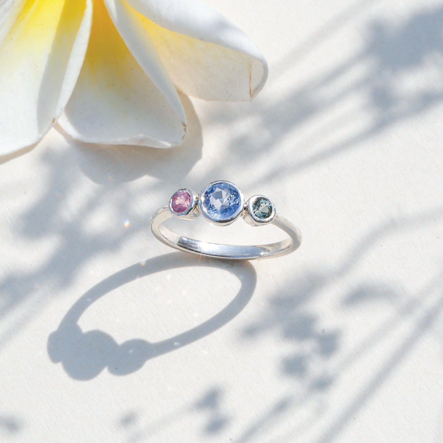 Multicolor Stone Ring in Silver 925