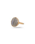 Labradorite Round 18K Gold Ring