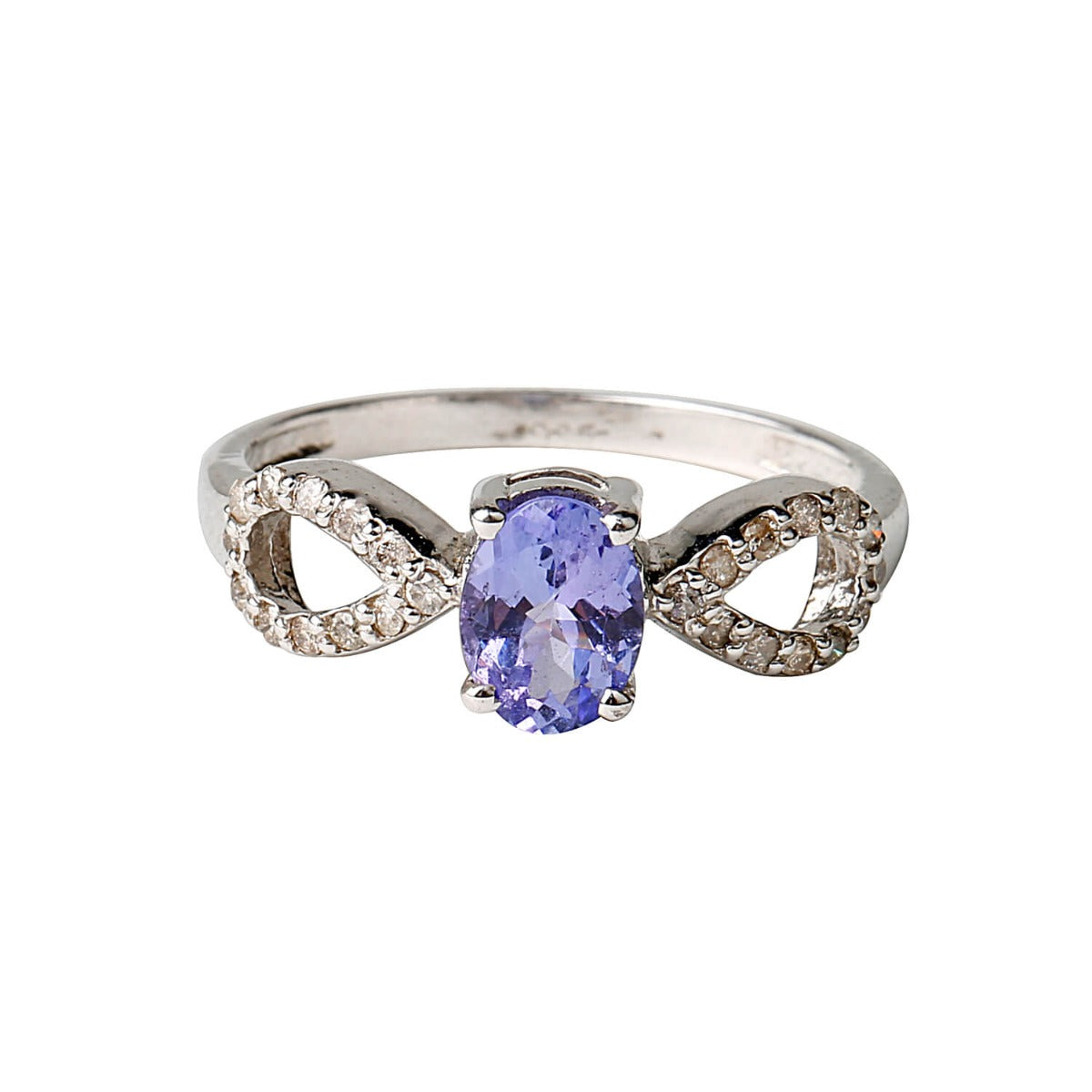 Genuine Tanzanite and Diamond Ring
