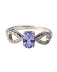 Genuine Tanzanite and Diamond Ring