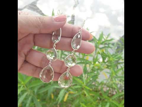 green amethyst earrings