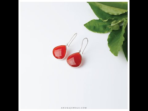 carnelian silver earrings