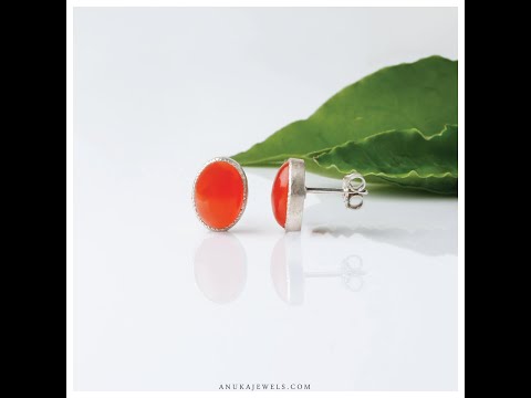 carnelian silver earrings