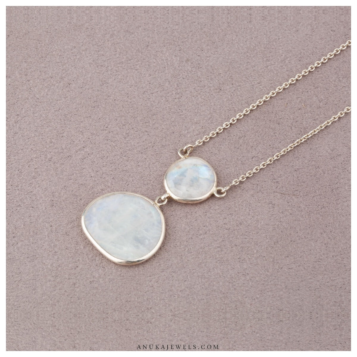 silver moonstone necklace