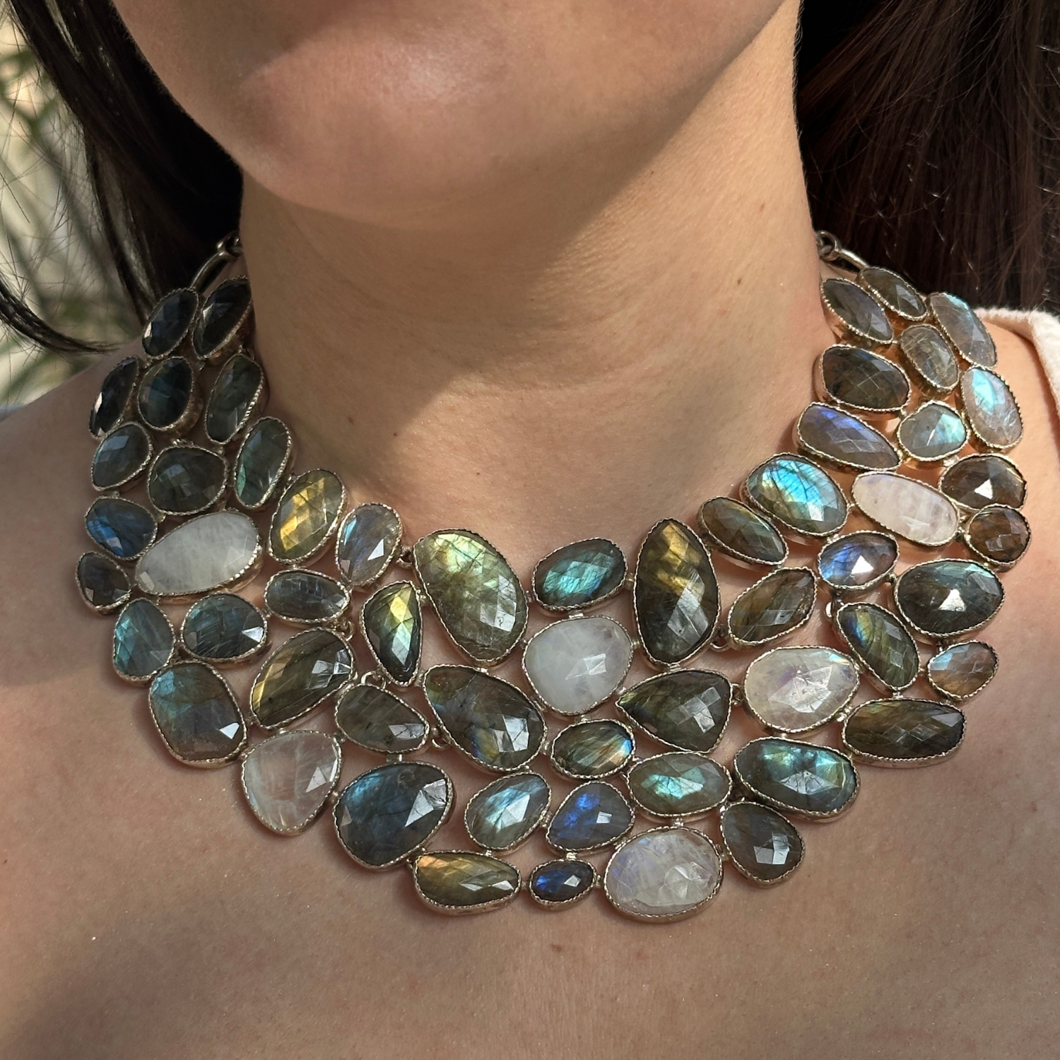 labradorite and rainbow moonstone silver necklace
Silver Necklace 
Silver Jewelry 