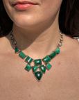 malachite silver 925 necklace