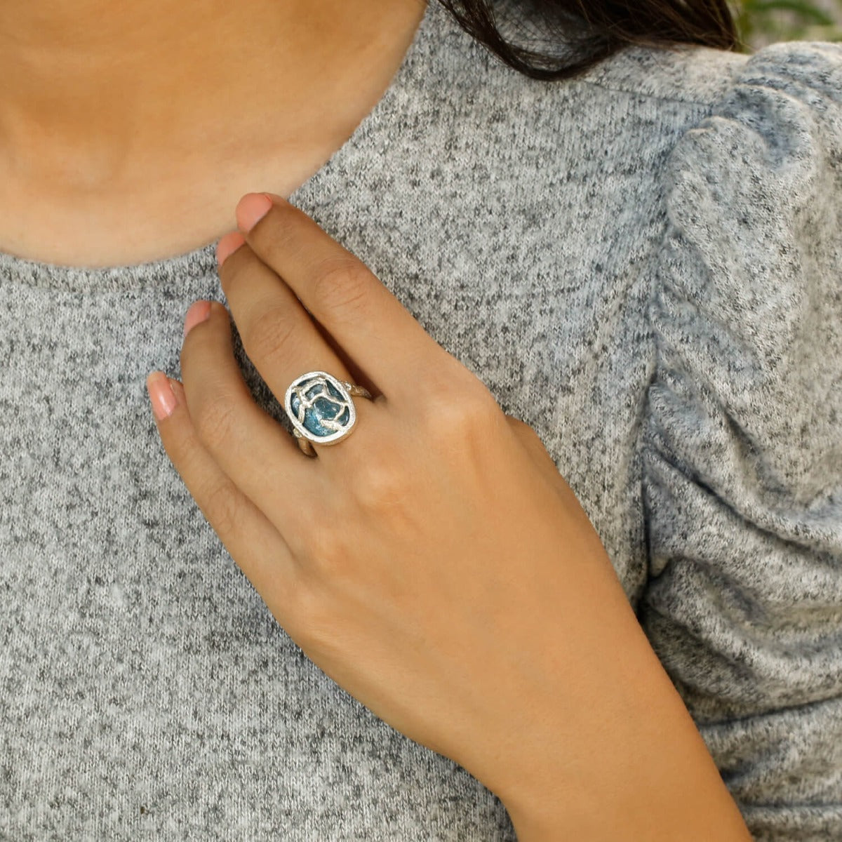 kyanite ring, buy silver ring, sterling silver ring, gemstone ring, buy silver ring, buy gemstone jewelry, buy jewelry online, kyanite jewelry, reticulated jewelry