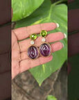 Eri Amethyst and Peridot Earrings