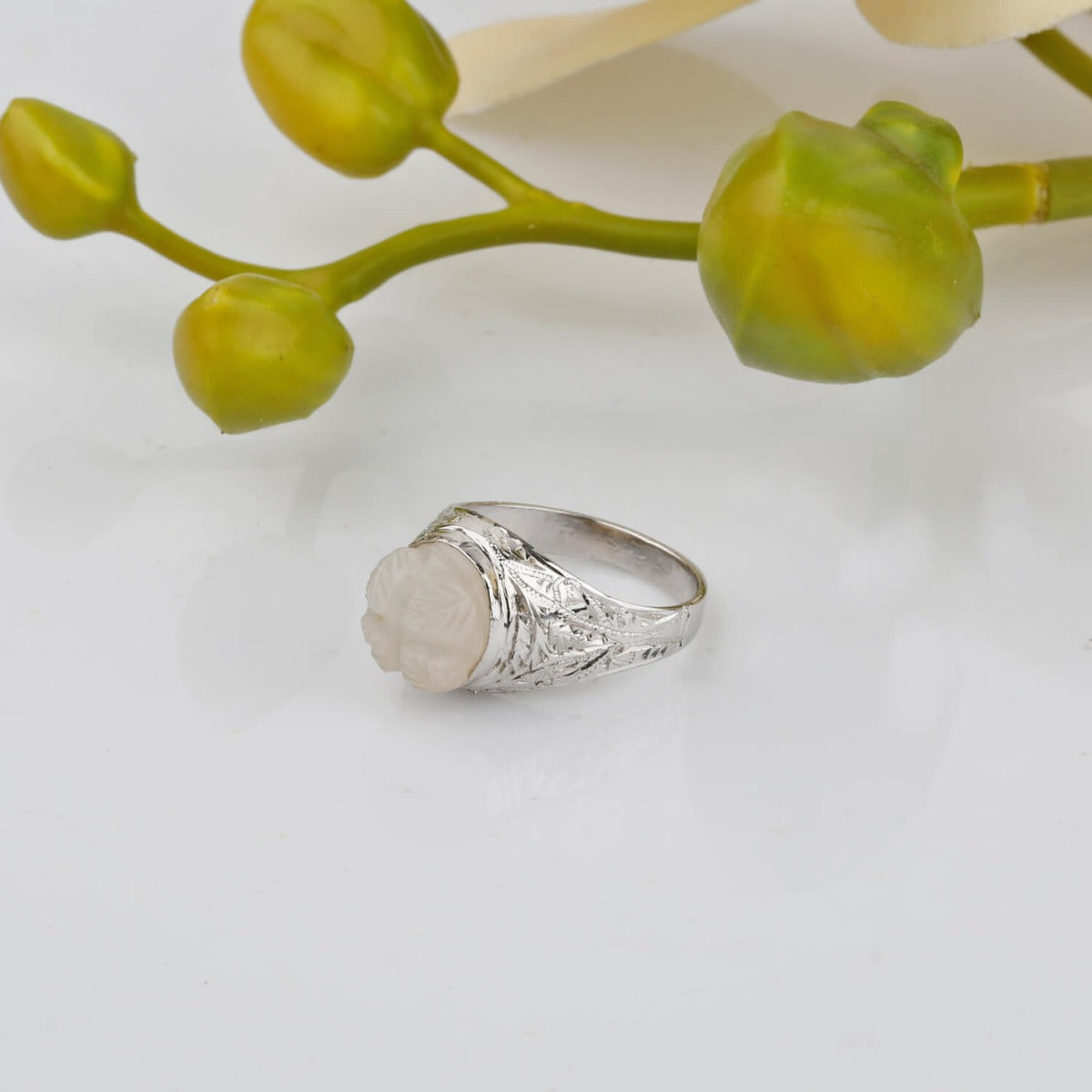 silver moonstone ring