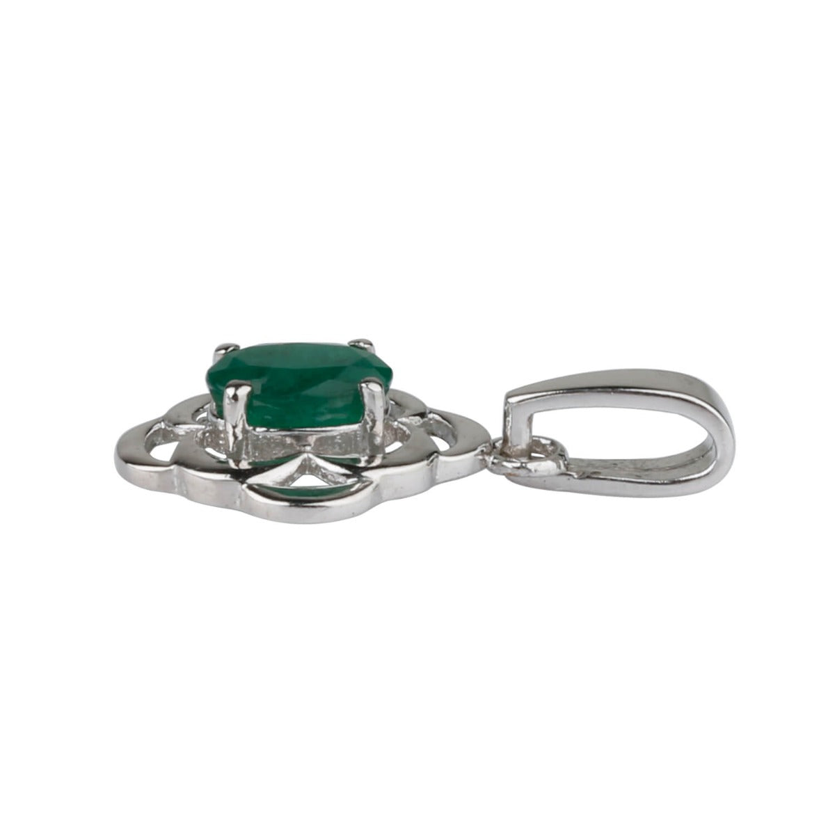 emerald silver pendant