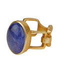 Tanzanite 18k Gold Plated Silver Chain Ring  