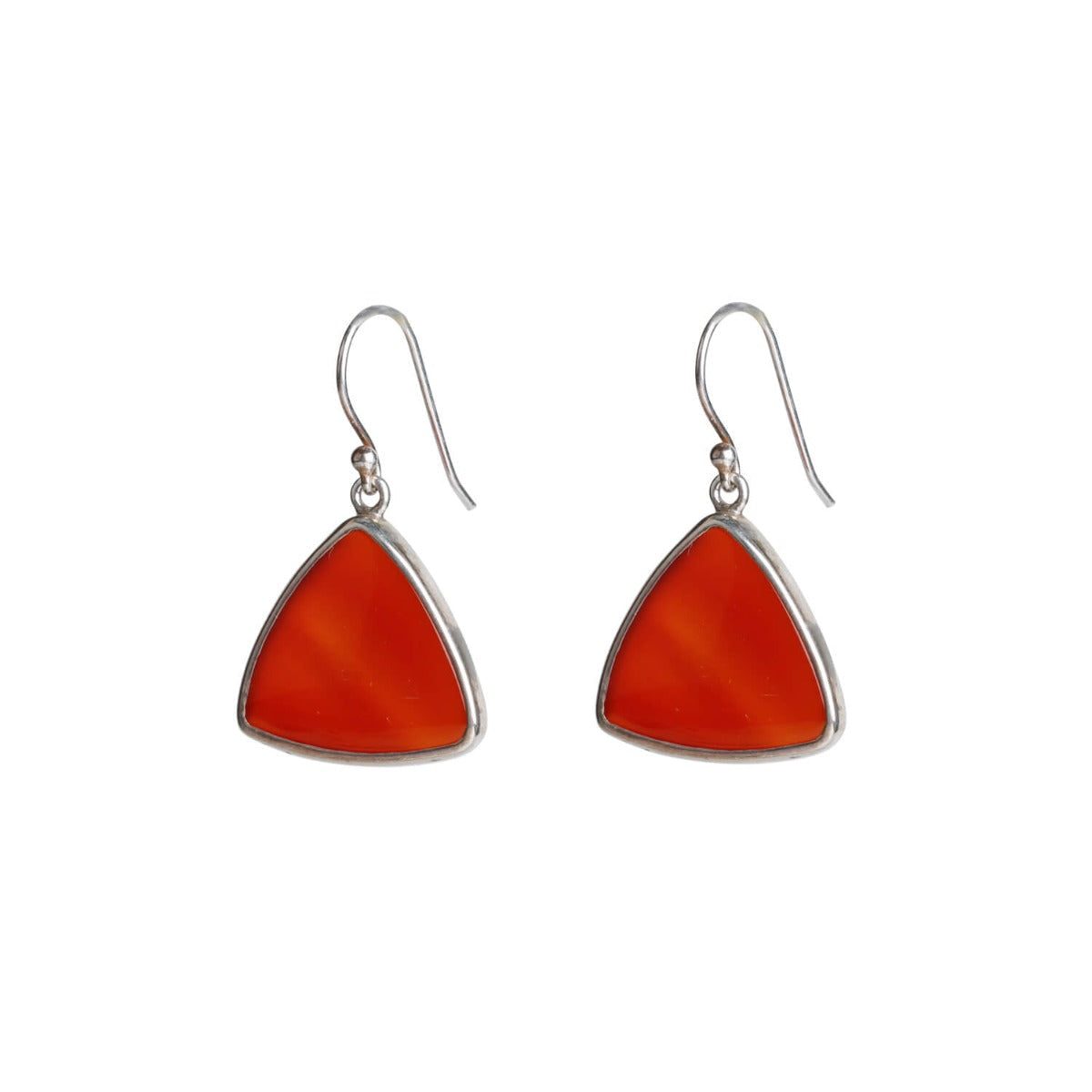 silver orange earrings