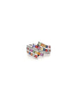 Rainbow Gemstone Fashion Ring Silver 925 Jewelry