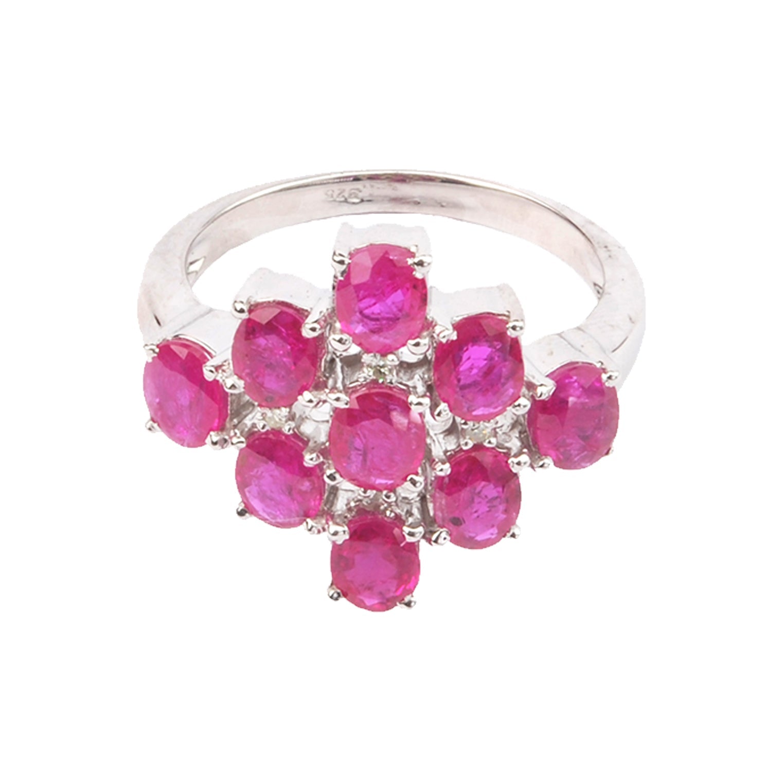 Silver Ring Tennis style with Ruby