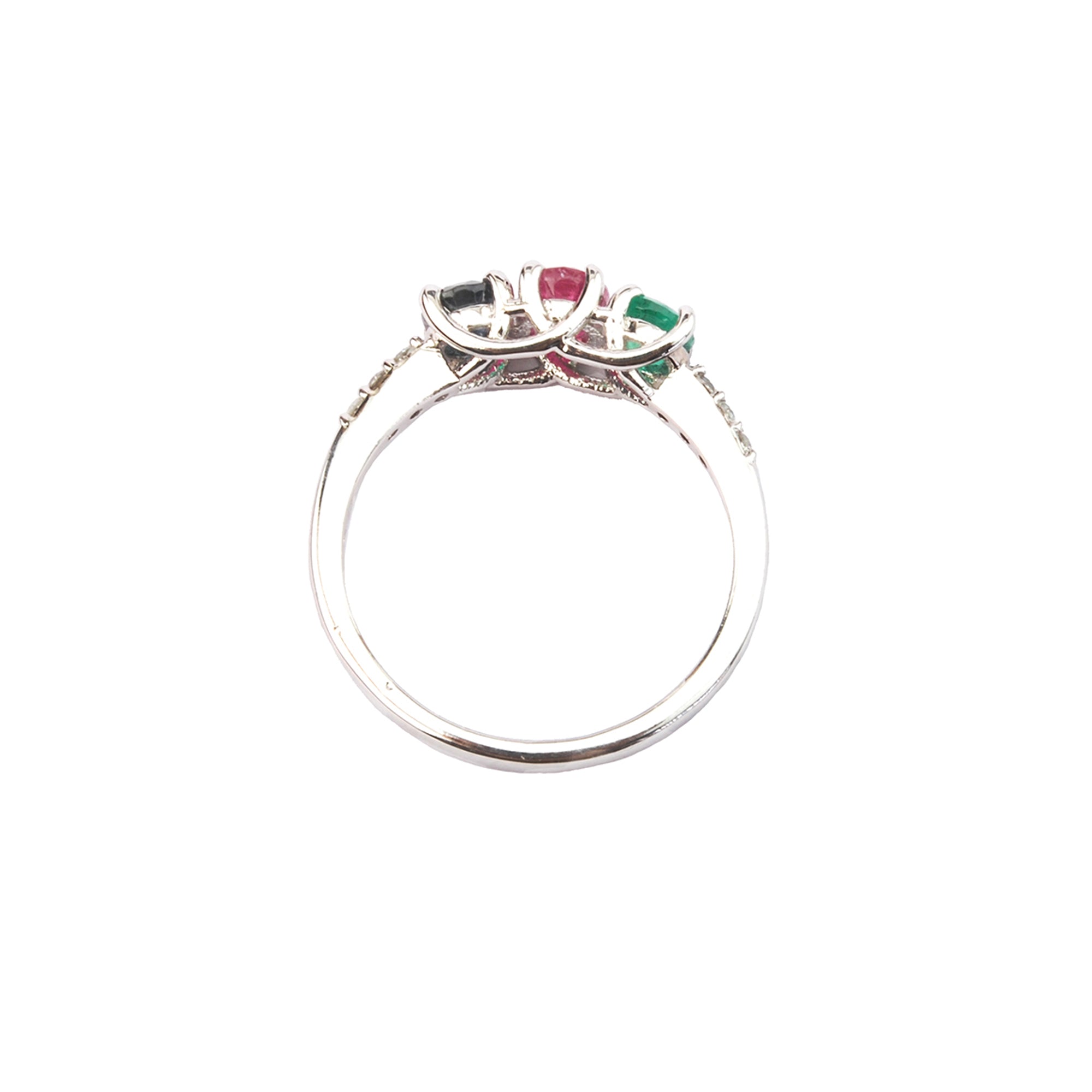 Colorful Gemstone Silver Ring for Gifting 