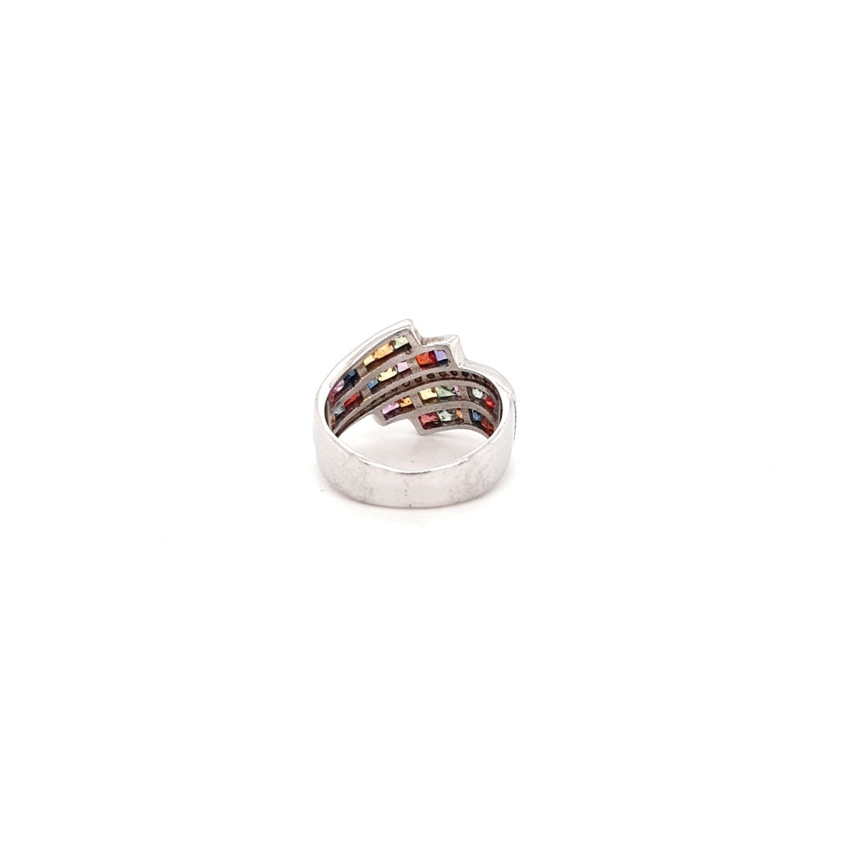 Trendy Multi Color Stone Stacking Ring for Girls & Women
