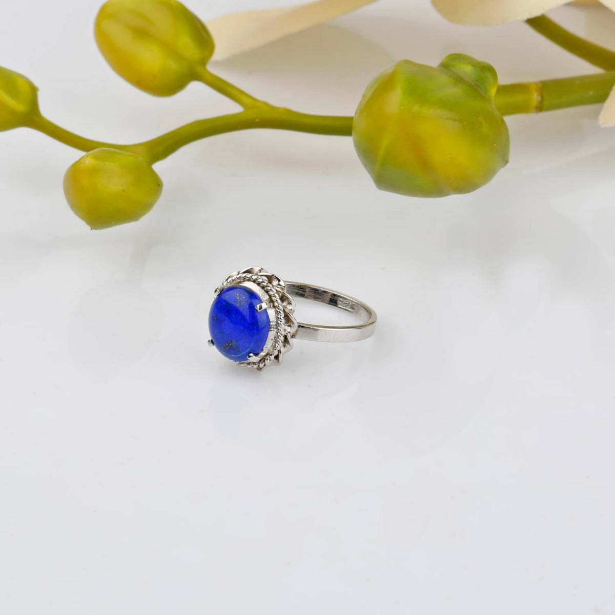 silver lapis ring